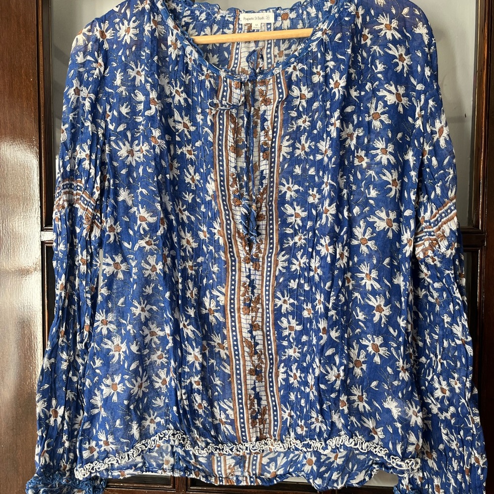 EUC Blue Boho Top from Poupette St Barth